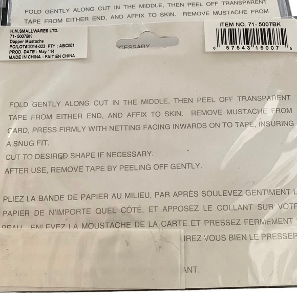 Self Adhesive Mustache Costume - Picture 3 of 10